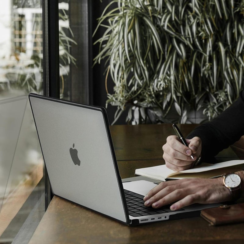 BlueSwan Anti-Cracking Hard Shell Case Compatible with MacBook Pro 14-inch M5 2026 2025-2021 Release M4 M3 M2 M1 Pro/Max Chip, Anti-Fingerprint Soft TPU Bumper, Frosted Clear - Image 2